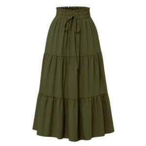 Classic Chic High-Waist Skirts" Green color