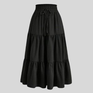 Classic Chic High-Waist Skirts" black color