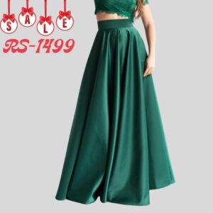 High Waist Satin Chic Green color