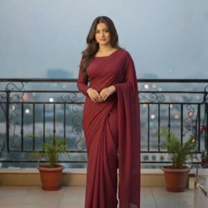 KSG Premium Saree Collection color mehron