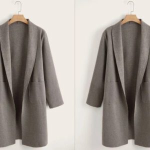 WOMEN TEDDY FLEECE LONG SLEEVE COAT Pack of 2 Gray Same