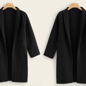 WOMEN TEDDY FLEECE LONG SLEEVE COAT Pack of 2 Black Same