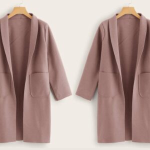 WOMEN TEDDY FLEECE LONG SLEEVE COAT Pack of 2 Pink Same