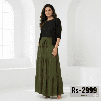 3-Piece Combo: Skirt, T-Shirt & Net Coat | Save on Sets