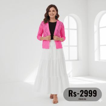 3-Piece Combo: Skirt, T-Shirt & Net Coat | Save on Sets