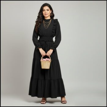 Two-Piece Magic – Fancy Top & Skirt color Black  top black  skirt