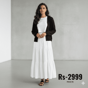 3-Piece Combo: Skirt, T-Shirt & Net Coat | Save on Sets