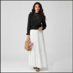 Two-Piece Magic – Fancy Top & Skirt color Black  top black  skirt