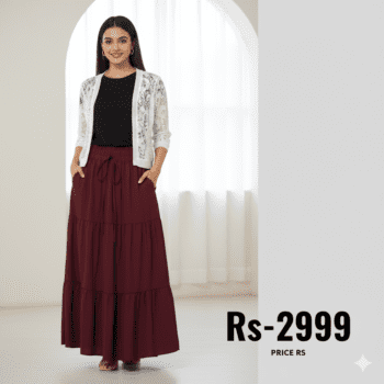 3-Piece Combo: Skirt, T-Shirt & Net Coat | Save on Sets