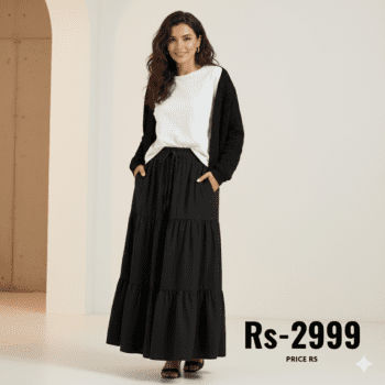 3-Piece Combo: Skirt, T-Shirt & Net Coat | Save on Sets