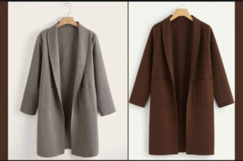 Pack of 2 – Women’s Long Coats color Gray & chocolate brown