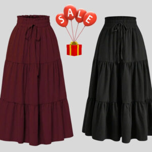 Classic Chic High-Waist Skirts” Mehrron & Black color
