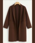 Pack of 1 – Women’s Long Coats color chocolate brown