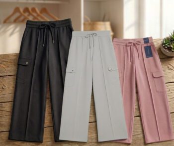 THE ULTIMATE WIDE-LEG SUMMER COMBO! PACK OF 3  COLOR BLACK GREY PINK