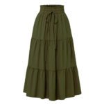 High Waisted Long Skirt for Women | Basic Color Collection | KSG World color Green