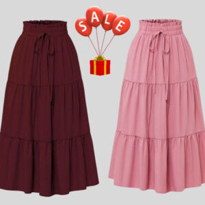 Classic Chic High-Waist Skirts” Mehrron & Pink color