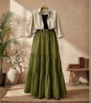 3-piece combo deal (1 Skirt + 1 Inner T-Shirt + 1 Button Down Shirt