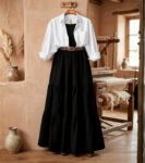 3-piece combo deal (1 Skirt + 1 Inner T-Shirt + 1 Button Down Shirt