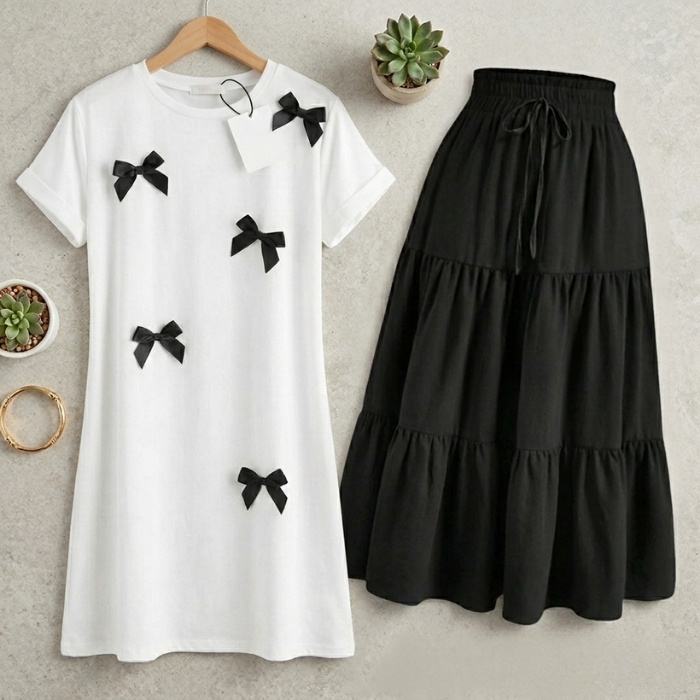 black whtie combo