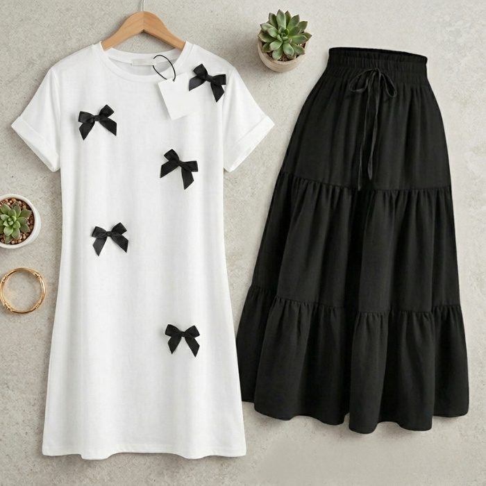 black whtie combo