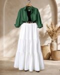 3-piece combo deal (1 Skirt + 1 Inner T-Shirt + 1 Button Down Shirt