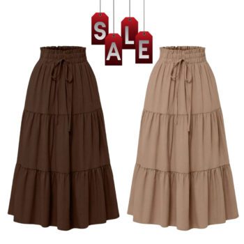 High Waisted Long Skirt for Women | Basic Color Collection | KSG World color beige  chocolate brown