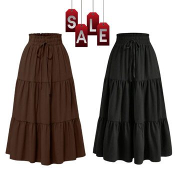 High Waisted Long Skirt for Women | Basic Color Collection | KSG World color Black chocolate brown