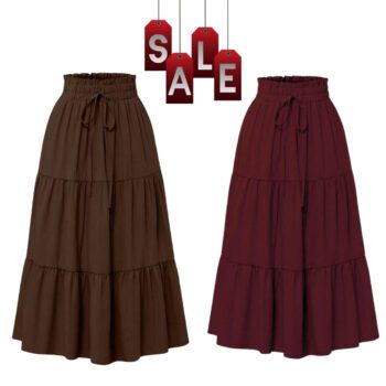 High Waisted Long Skirt for Women | Basic Color Collection | KSG World color chocolate brown  mehroon