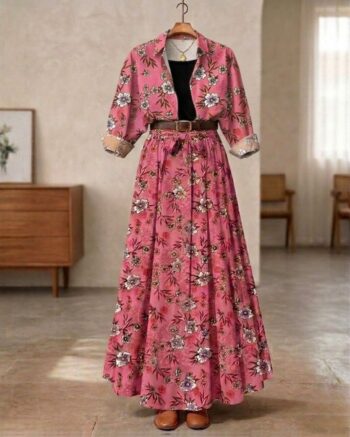 3-piece combo deal (1 Skirt + 1 Inner T-Shirt + 1 Button Down Shirt