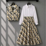 3-piece combo deal ( Skirt + Shirt + vest coat )