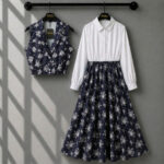 3-piece combo deal ( Skirt + Shirt + vest coat )