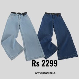Women denim Plain wide leg pack of 2 Jeans