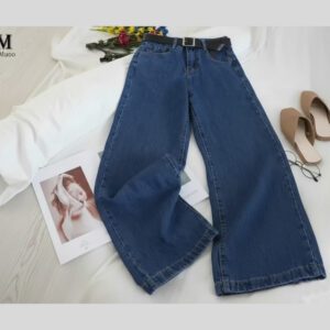 Women denim Plain wide leg Jeans