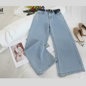 Women denim Plain wide leg one Jeans