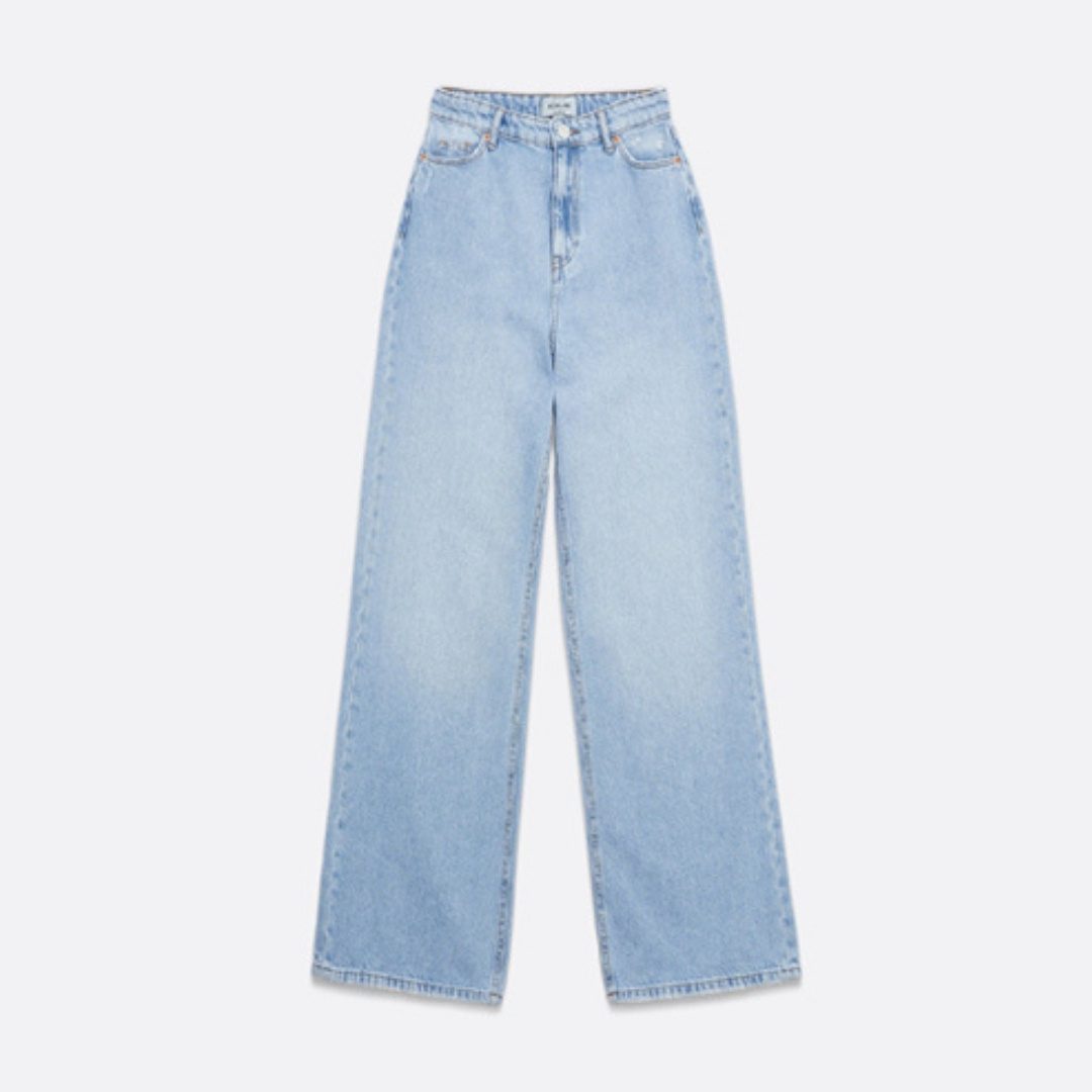 Women denim Plain wide leg one Jeans