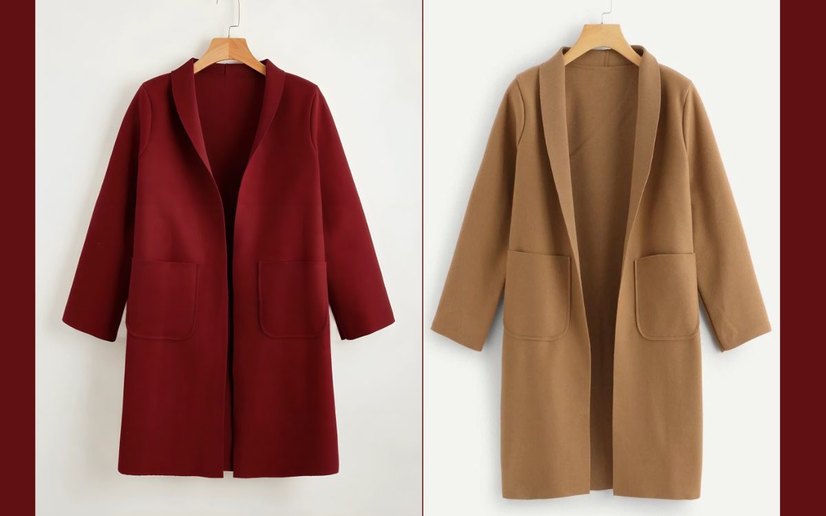 WOMEN TEDDY FLEECE LONG SLEEVE COAT  Brown Mehroon