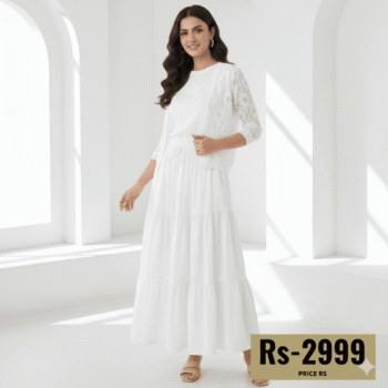 3-Piece Combo: Skirt, T-Shirt & Net Coat | Save on Sets