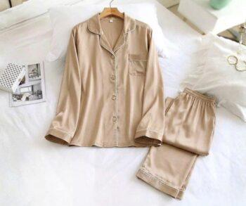 Beige  silk suit in premium fabric for girls and woman