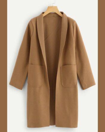 Pack of 1 – Women’s Long Coats color camel brown
