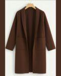 Pack of 1 – Women’s Long Coats color chocolate brown