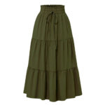 High Waisted Long Skirt for Women | Basic Color Collection | KSG World color Green