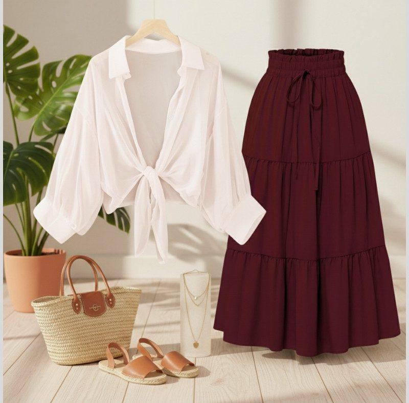 white shitrt mehron skirt