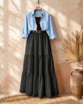 3-piece combo deal (1 Skirt + 1 Inner T-Shirt + 1 Button Down Shirt