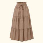 High Waisted Long Skirt for Women | Basic Color Collection | KSG World color skin