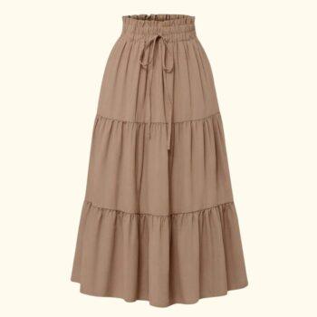 High Waisted Long Skirt for Women | Basic Color Collection | KSG World color skin
