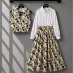 3-piece combo deal ( Skirt + Shirt + vest coat )