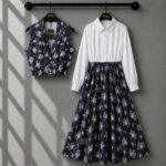 3-piece combo deal ( Skirt + Shirt + vest coat )