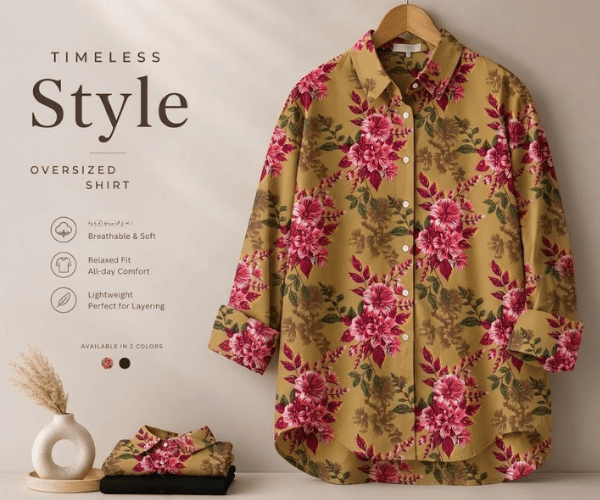 beige shirt flower